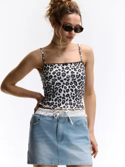 GATE Wzorzysty top bez rękawów| Koszulki I Topy·Podkoszulki ☀️|Koszulki I Topy·Topy