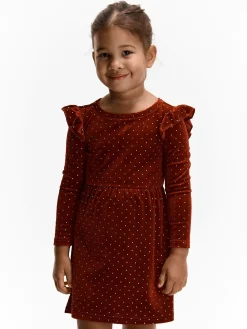 GATE Zamszowa sukienka z falbanką|Dzieci Dziewczynki·Sukienki