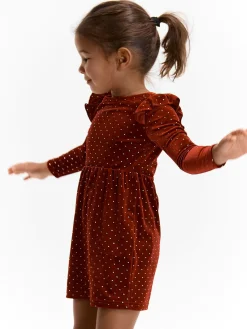GATE Zamszowa sukienka z falbanką|Dzieci Dziewczynki·Sukienki