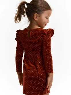GATE Zamszowa sukienka z falbanką|Dzieci Dziewczynki·Sukienki