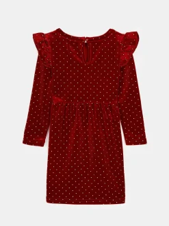 GATE Zamszowa sukienka z falbanką|Dzieci Dziewczynki·Sukienki