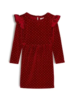 GATE Zamszowa sukienka z falbanką|Dzieci Dziewczynki·Sukienki