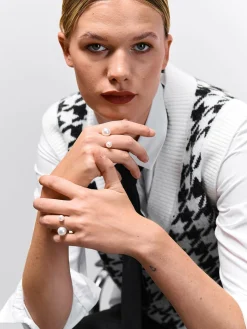 GATE Zestaw 2 regulowanych pierścionków z perłami| Akcesoria·Biżuteria